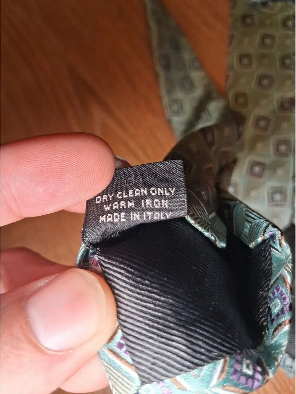 Ermenegildo Zegna Silk Tie Green Geometric Made in Italy